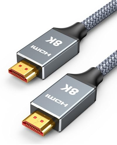 Capshi 25ft 8K 4K@120Hz HDMI Cable 2.1, 48Gbps High Speed Cord for TV, PS5, PS4, Xbox Series X, Monitor, 8K@60Hz, 2K@240Hz, 144Hz, Support HDR, eARC, DTS:X, HDCP 2.2 & 2.3, Braided, Long