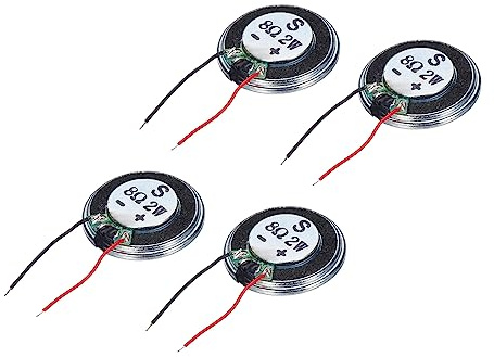 QUARKZMAN x 4pz Altoparlante 8 Ohm 2W Metallo Involucro Metallo Plastica | Rotondo Interno Magnete, per Casa Audiovisivi Dispositivi