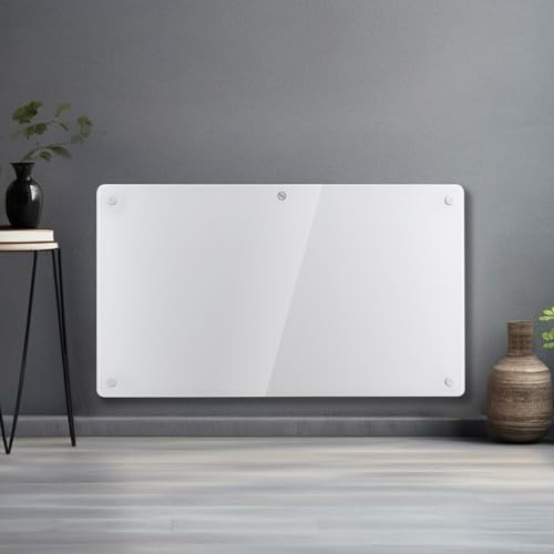 Futura 1500W Glass Electric Panel Heater, Wall Mounted & Freestanding | 1500W glass panel heater with 17m² coverage, 5–35°C thermostat, wall or floor use, open-window detection and IP24 rating.