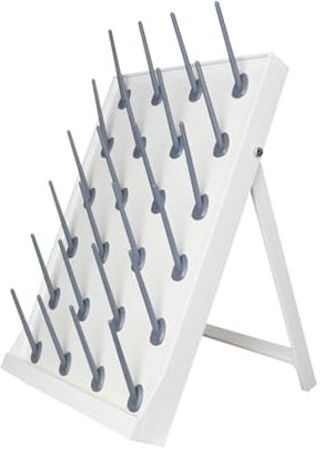 CunTo Glaswaren-Trockenständer, Schullabor-Trockenständer, selbststehender Flaschen-Reagenzglas-Trockenständer, abnehmbare 24 Klammern, for das Labor