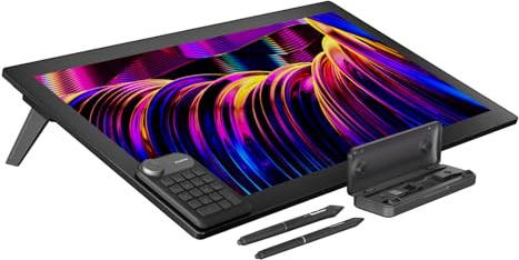 HUION Kamvas Pro 27 4K UHD Gafiktablett mit Display, PenTech 4.0 Batteriefreier Stylus mit 2nd Gen Anti-Glare Geätztes Glas Voll Laminiertes Zeichentablett, 98% Adobe RGB Multi-Touch-Bildschirm