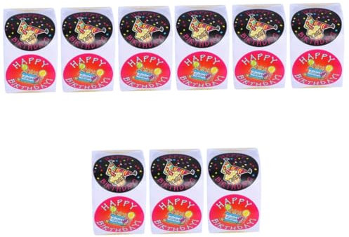 EXCEART 900pcs Round Sealing Sticker for Boys and Girls Party Adhesive Cake Decals Happy Birthday Stickers for Cookie Bags and Packaging Labels