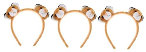 ibasenice Kopfschmuck 3St tierisches Stirnband Tierkostüme für Kinder Tiger Plüschmütze Tiara Geschenk Party-Foto-Requisiten Lieferungen Kleidung Zubehör Haarnadel Kopfbedeckung Mädchen