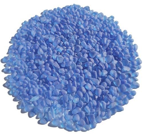 QYGL Pierres en verre de mer – 0,4 kg – Galets en verre dépoli bleu foncé – Parfaites pour les pierres d'aquarium, les graviers d'aquarium, les remplissages de vases, les loisirs créatifs et la