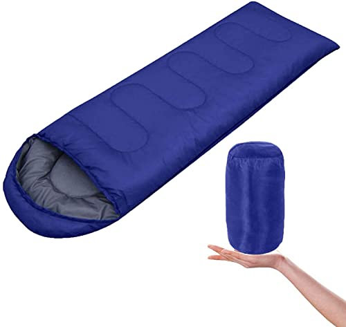 CCKUHN Camping-Schlafsäcke, 3-Jahreszeiten-Schlafsack für Erwachsene/Kinder – Ideale Campingausrüstung für Festivals, Wandern und Rucksackreisen, verdickter Winterschlafsack (Marineblau)