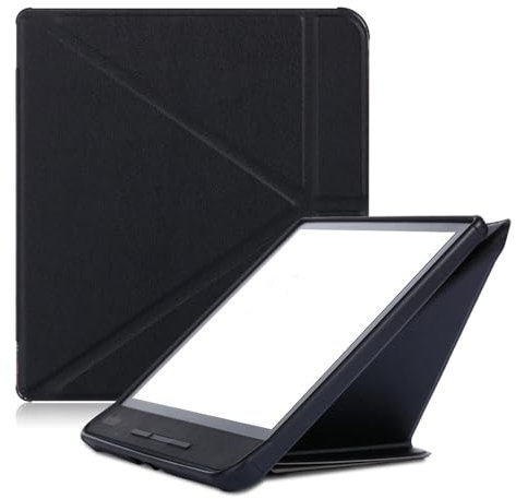 Zrengp for Kobo Forma 8 inch E-Reader (2018 Release Version) E-Book Soft TPU Cover, Ultra Slim Folio PU Leather Case with Sleep/Wake Up Function for Kobo Forma 2018 (Black)