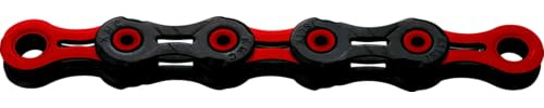 Fahrrad Kette, KMC Fahrradkette, DLC11 WAXED schwarz-rot, 1/2 x 11/128, 118 Glieder, 11-fach, leicht, schwarz-rot