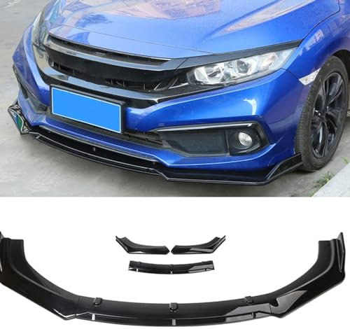 ZONEWD Auto Frontspoiler für Audi A1 A3 A4 A5 A6 A7 A8 B6 B7 B8 B9 C6 C7 C8 D3 D4 D5 D6, Frontstoßstange Bumper Spoiler Lippe Diffusor AntiKollision Auto zubehör,Black