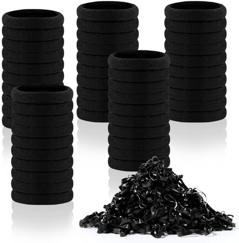 Diboniur Haargummi, 50 Stück Haargummi Schwarz und 450 Stück Haargummis Klein, Große Seamless Elastisch Haargummis, Premium Gummibänder Haarbänder, Haargummi Dickes Haar für Mädchen Damen Herren Haar