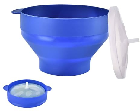 Palomitas De Maíz Para Microondas, Tazón De Palomitas De Maíz Plegable Tazón De Palomitas De Maíz De Silicona Con Tapa, Popper De Aire Caliente En Casa Para Noches De Cine Familiares