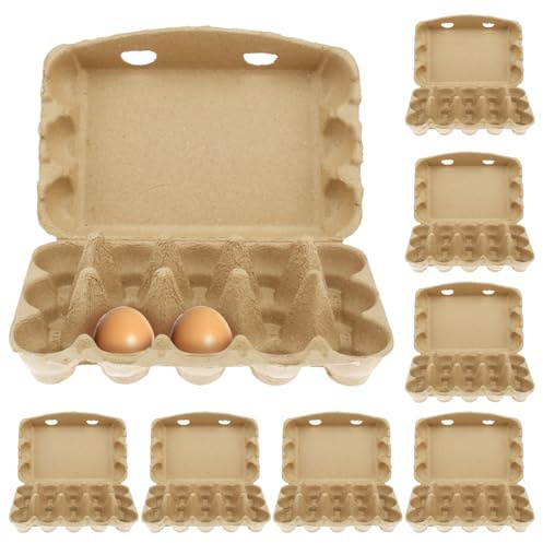 Foppla 20/30 st äggkartonger pappersmassa tomma äggkartonger kreativ 3 x 5 stil kyckling ägg kartonger återanvändbara kartong ägglådor för hem kök gård ägg förvaring (30 st)