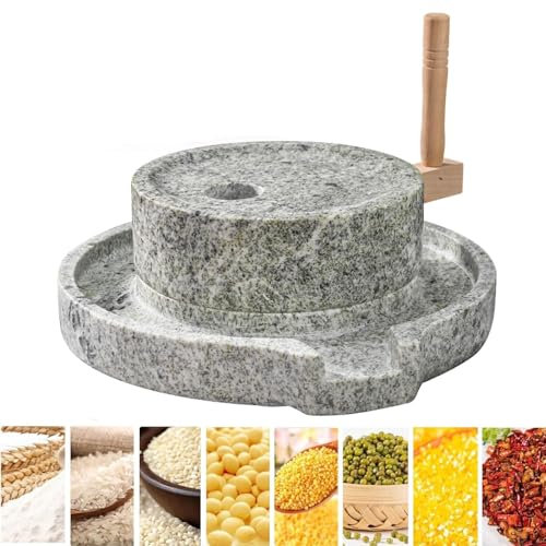 LSBHPPD Mulino a Pietra Mulino a Mano per Cereali per Uso Domestico Macinatore di Pietra, Mulino a Pasta Pesante,Mulino per Cereali,Mulino per Riso,Macinino a Umido,Macinino a Secco