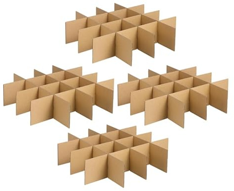 4juegos Separadores De Cartón Para Cajas De Mudanza Divisores De Placas Y Cristalería Compartimentos De Protección Para Envíos Y Transporte Seguro De Artículos Delicados