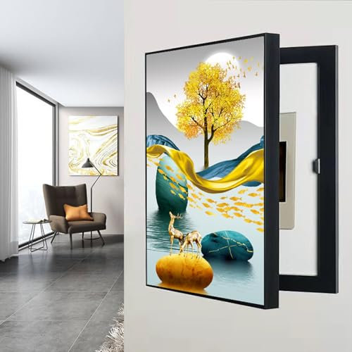 Electric Meter Box Cover Creative Electric Panel Decoration Box Wall Hanging Painting Distribution Box Decorative Painting Indoor Meter Box Decorative Painting,J,30 * 40cm