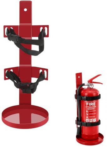 Gadpiparty Feuerlöscher Halterung, Universal Wandhalter für 2-4 kg | Aus Massivem Eisen mit Glatt Poliertem Kantenschutz, Kompaktes 36 x 14,2 x 14,2 cm Format für Auto KFZ und Büro