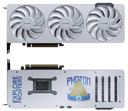 WEELIAO GUNNIR Intel Arc B570 Photon Carte graphique 10 Go GDDR6, 2670 MHz, 3 DisplayPort 2.1, HDMI 2.1, Triple ventilateur, Blanc