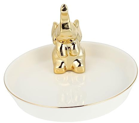 Ipetboom Keramik Schmuck Organizer Schmucktablett Schmuckablage Rundes Goldenes Dekoratives Tablett Für Ringe Ohrringe Armbänder Elegante Aufbewahrung Für Schmuck Und Kleinteile Zuhause