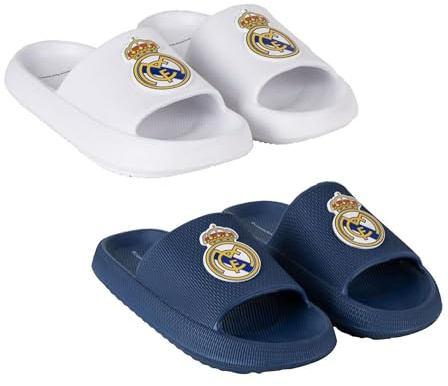 Chanclas Playa EVA Real Madrid para Niños y Adultos | Sandalias Oficiales Antideslizantes y Ligeras | Calzado Verano Cómodo para Piscina, Playa y Ducha | Tallas Infantiles y Adultas