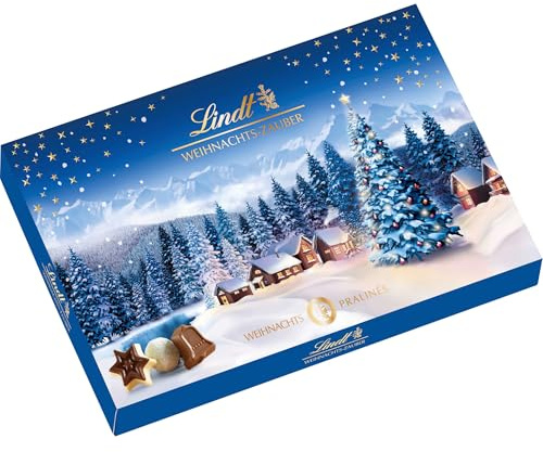 Lindt Schokolade | Weihnachts-Zauber Pralinés | 130g | 13 feinste Vollmilch-Pralinés in 6 weihnachtlichen Sorten, teilweise mit Alkohol | edles Pralinen-Geschenk zu Weihnachten