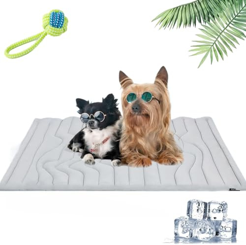 Generisch Pfotenfrost Matte, Pfotenfrost Matte Für Katzen, Selbstkühlende Hundematte Kühldecke, Kühlmatte Hund Kühldecke Hund Ohne Gel FüR Gartenbett, Haus Und Autositz (M(91 * 58cm))