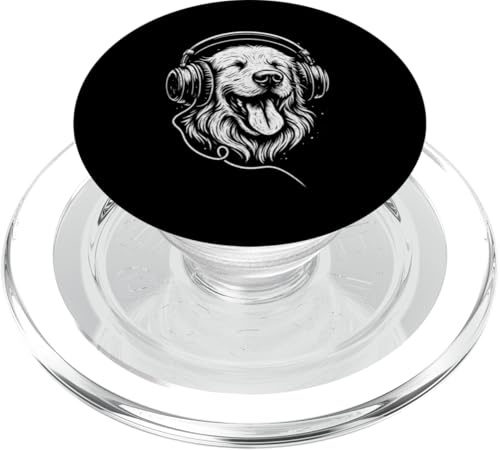 Golden Retriever mit Kopfhörern DJ Musik Hundeliebhaber PopSockets PopGrip für MagSafe
