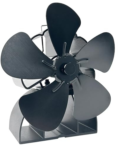 Ventola a 5 pale attivata dal calore in alluminio per riscaldamento interno per stufe a legna Camini Stufa Migliora la distribuzione del calore Camini Fan senza elettricità