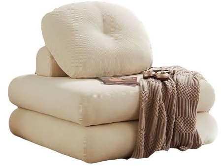 Vepnby Kombinierbares Schlafsofa, Boneless Couch, bodensofa mit Rückenlehne, Cordstoff, Abnehmbarer und waschbarer Bezug, ideal für Wohnzimmer, Schlafzimmer oder Balkon(Dark Gray)