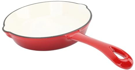 Padella antiaderente in ghisa smaltata di alta qualità, ideale per barbecue e campeggio (26 cm)