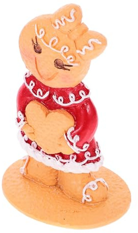 POPETPOP Weihnachtliche Lebkuchenmann Deko aus Resin Niedliche Tisch und Fensterdekoration Festliche Weihnachtsdeko für Zuhause und Büro als Miniatur Weihnachtsfigur