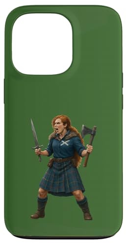 Scottish Girl Warrior with Ax and Sword. Case for iPhone 13 Pro