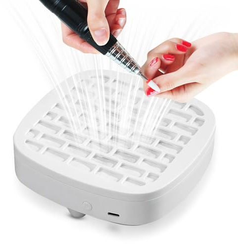 QESSUVNC Tragbarer Nagelstaubsammler, kompakter Vakuumventilator, Anfänger-Maniküre-Werkzeug für Acryl-Nagellack, Salon und Zuhause