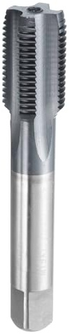 QUARKZMAN Metrisk gängborr m19 x 1,75, Cobalt HSS-gängskärare (höger), skaftdiameter 14 mm, TiCN-beläggning, platt huvudgängborr med rakt spår
