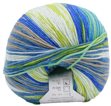 Online Garne Supersocke Sockenwolle 6-fach Merino Color | Strumpfwolle 6-fädig mit Merinowolle | 150g dickes Sockengarn mit Farbverlauf | 75% Wolle, 25% Polyamid (3076)