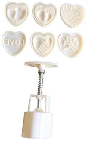 Veemoon Molde para Pastel de Luna Forma de Corazón Molde Abs No Adhesivo Herramienta para Hornear DIY Sello para Galletas Utensilio para Repostería Casera de San Valentín