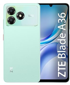 ZTE Blade A36 Smartphone 4G, mémoire 128 Go, RAM 12 Go (4 Go+8 Go Memory Fusion), batterie 5000 mAh, appareil photo 8 Mpx avec AI, Android 15, Aqua Green