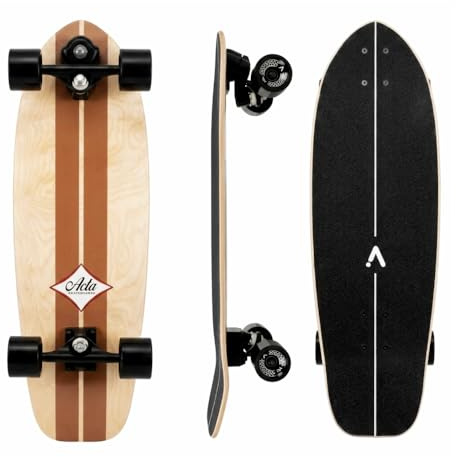 ACTA Surfskate Foam V2 31 - Ocean - Tavola da Surf-Skate in acero 7 pieghe, ideale per principianti e intermedi, per pumptrack, crociere e carving urbano (Foam V2) (Timber)