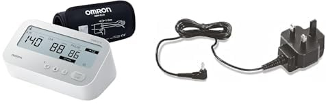 OMRON X4 Connect AFib, Upper Arm Blood Pressure Monitor, Hypertension Monitoring, Atrial Fibrillation Detection + OMRON HHP-CM01 Universal Power Adapter