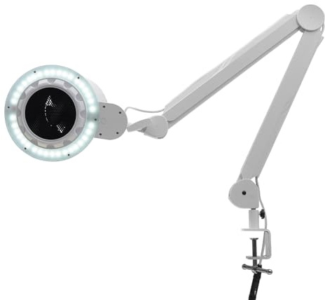 Aspirapolvere per unghie con luce LED da 55 W, aspirazione della polvere per unghie con 10 velocità, raccoglitore di polvere per unghie con 3 colori di luce e braccio articolato regolabile