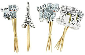 Cupcake-Topper Paris Eiffelturm, 24 Stück, für Hochzeit, Geburtstag, Party, Dekoration für Partygeschenke, Geburtstag, Hochzeit