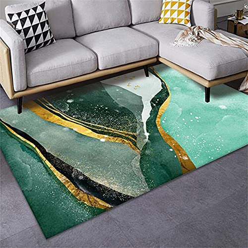 RUGMRZ Teppiche Teppich Antigen Teppich Für Terrasse Grüne Teppich Wohnzimmer Dekoration Rechteckiger moderner Tragen Flokati Teppich Waschbar 200x300cm