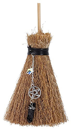 ifundom Ornement de Balai de Sorcière en Branches et Cristal pour Décoration Halloween Unique et Raffinée, pour Fête à Suspendre chez Soi