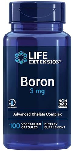 Life Extension, Boron (Bor), 100 vegane Kapseln, 3mg Boron je Dosis, Glutenfrei, Sojafrei, GMO frei, Geschmacksneutral