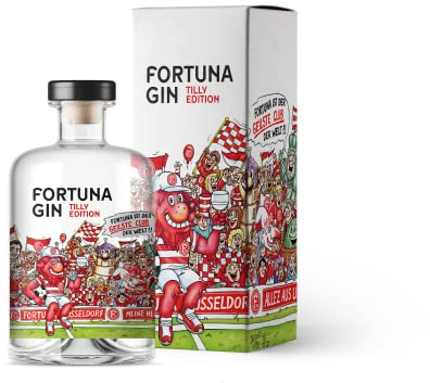 Fortuna Gin Kunstedition| mit hochwertiger Geschenkverpackung | F95 Fußball Fanartikel |hochwertiger Gin | Geschenkidee für Fortuna Düsseldorf Fans, Weihnachten, Bar | 500ml Einzelflasche | 42% Vol.