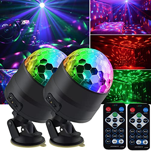 2Pack Disco Ball Light for Kids Teens Adults Parties,4Watts Party Stage Lamp,LED Strobe Lights, Birthday Christmas Gifts,Home Living Room Halloween Wedding Karaoke DJ Bar Lighting Decoration