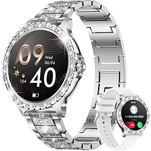 LIGE Smart Watch for Women, Bluetooth Call 1.32 Ladies Fitness Watch with Oxygen/Heart Rate Monitor Pedometer, IP67 Waterproof Sports Smartwatch Compatible for Android iOS Phones (BW1845E)