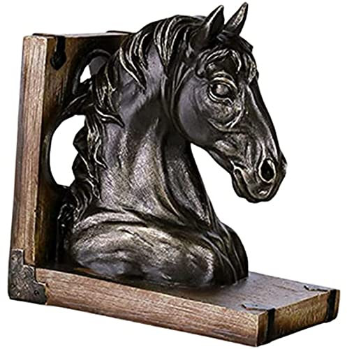 Duiaynke Retro Stil Pferd Statue Dekorative Buchstütze Handwerk Pferd Skulptur Ornament Büro Wohnzimmer Heimdekoration