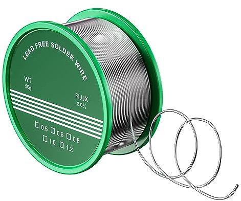 Magrimaxio lötzinn mit flussmittel, lötdraht bleifrei, soldering wire mit kolophonium kern, bleifreier löt draht elektronik, Sn99.3 Cu0.7, 50g/1mm, für Reparatur Elektrolöten Heimwerken