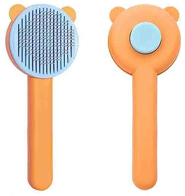 Haustier Bürsten,Hundebürste,Katzenbürste, Haar Entferner Haustierbürste für Langhaar und Kurzhaar (Orange)