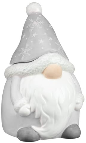 Fizporium Ceramic Gonk Cookie Jar, Christmas Food Storage Container with Airtight Lid, Candy-Cookie Jar, Functional Kitchen Decor