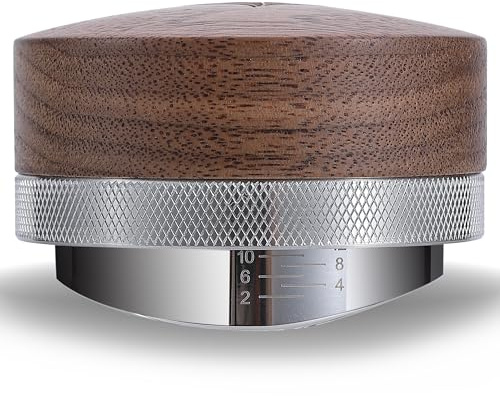 KNODOS 58 mm espressofördelningsverktyg valnöt kaffefördelare justerbart djup rostfritt stål espressomaskin premium espressomaskin tillbehör för kaffebar